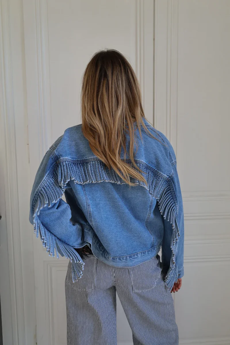 veste en jeans à franges – Image 8