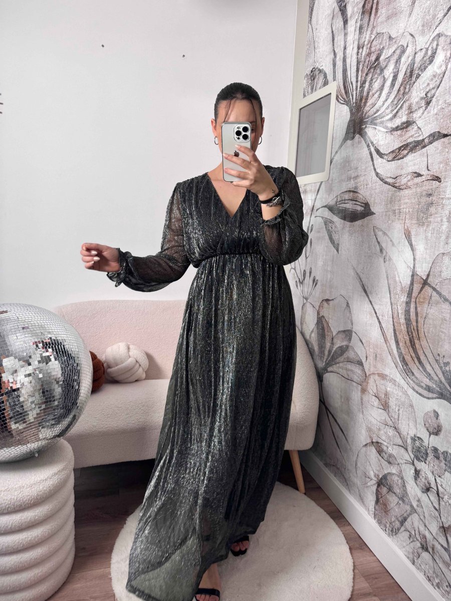 ROBE LONGUE IRISÉE ARGENTÉ – Image 3