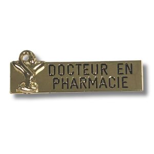 Badge dr en pharmacie plaqué or