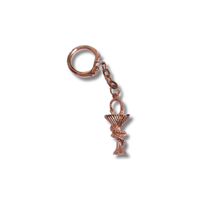 Porte cle caducee rose cuivre