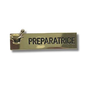 Badge préparatrice plaqué or