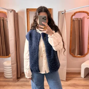 VESTE SANS MANCHE BLEU MARINE