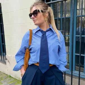 Chemise cravate rayée