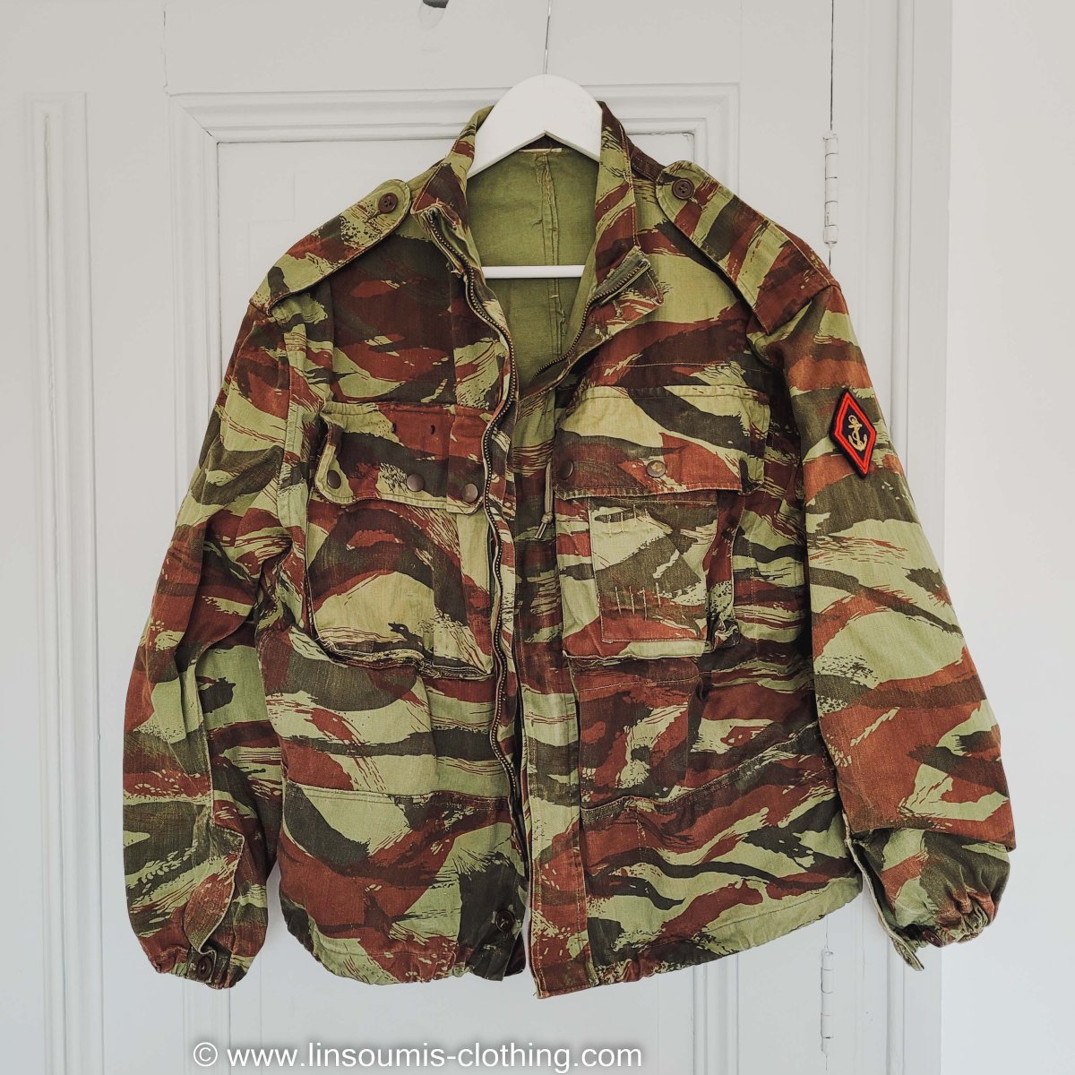 Rare french lizard camo paratrooper 1947 to 1956 jacket / Rare veste para 47/56 français Indochine – Image 2