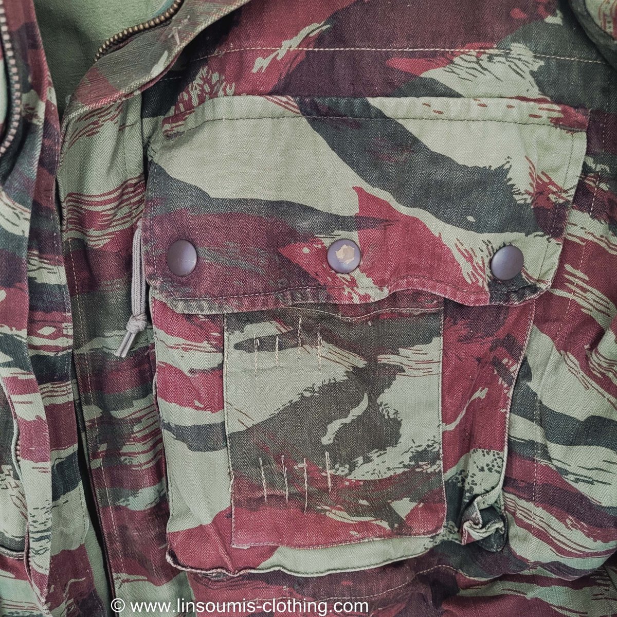Rare french lizard camo paratrooper 1947 to 1956 jacket / Rare veste para 47/56 français Indochine – Image 3