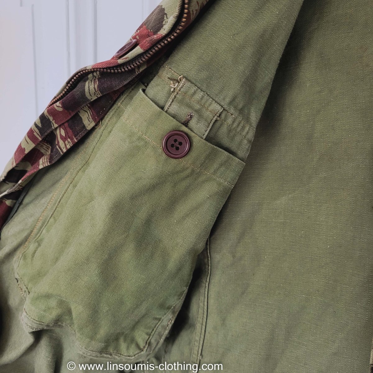 Rare french lizard camo paratrooper 1947 to 1956 jacket / Rare veste para 47/56 français Indochine – Image 5