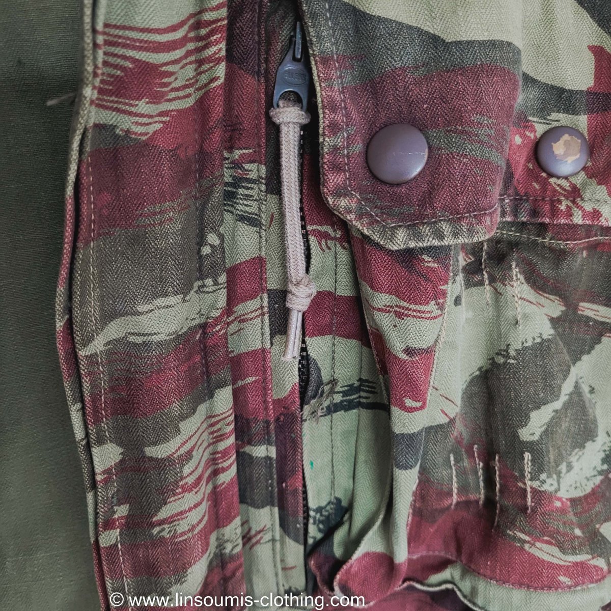 Rare french lizard camo paratrooper 1947 to 1956 jacket / Rare veste para 47/56 français Indochine – Image 8