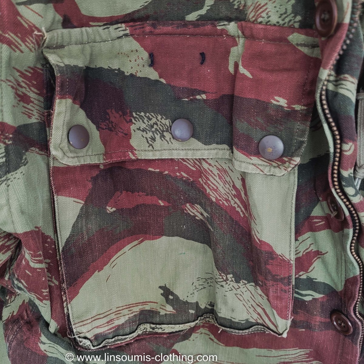 Rare french lizard camo paratrooper 1947 to 1956 jacket / Rare veste para 47/56 français Indochine – Image 9