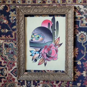 Backpatch "Girl helmet desert" MOTORCYCLE GIRL POWER COSMIC GIRL