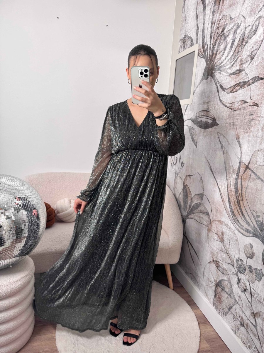 ROBE LONGUE IRISÉE ARGENTÉ – Image 6