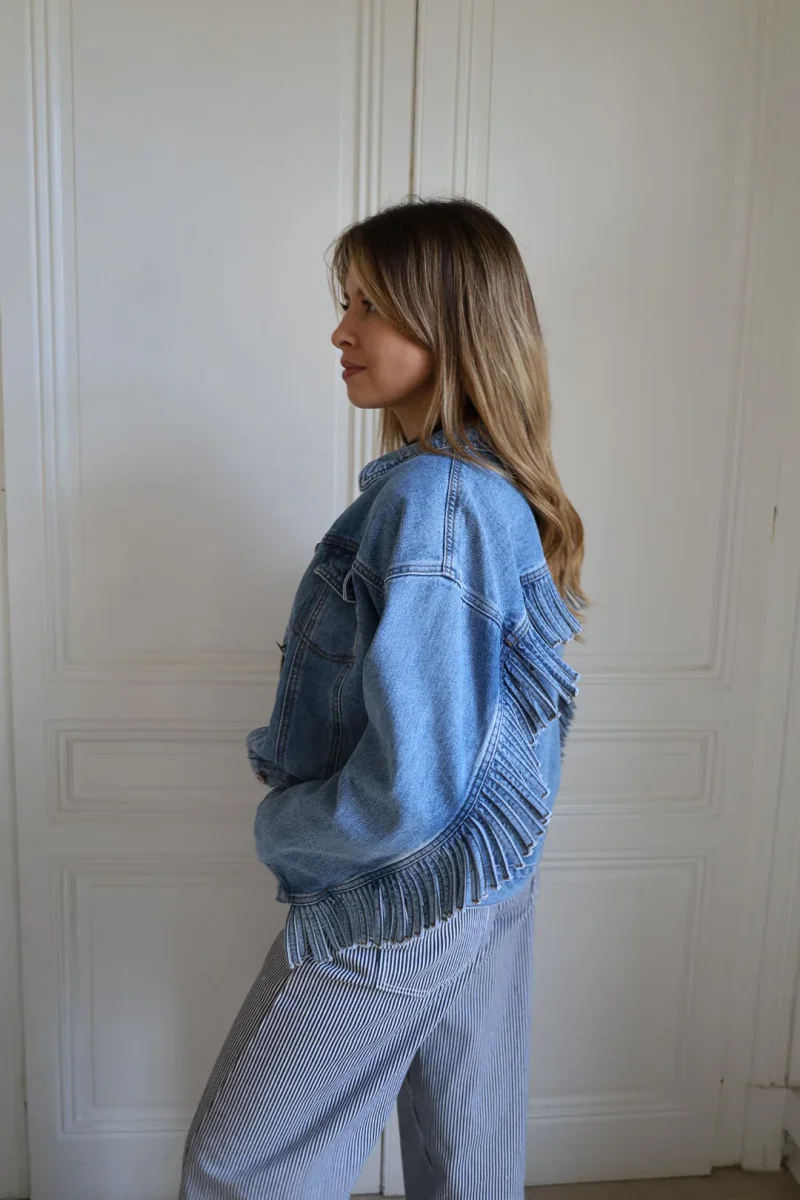 veste en jeans à franges – Image 7