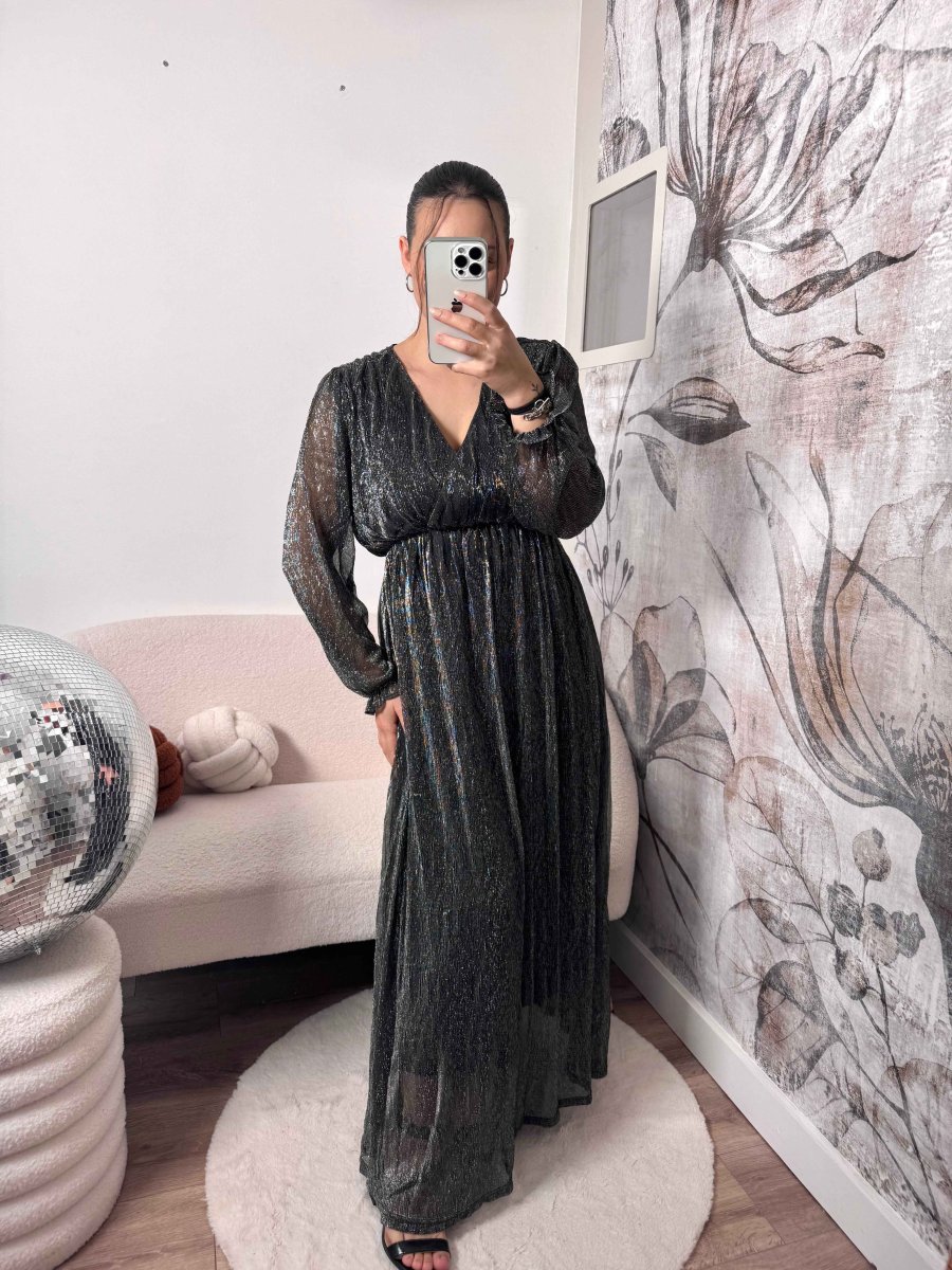 ROBE LONGUE IRISÉE ARGENTÉ – Image 5