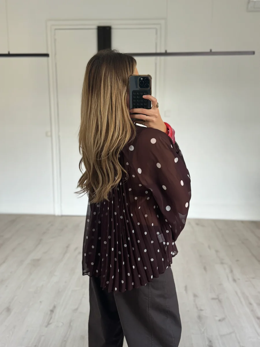 Blouse à pois plissée – Image 4