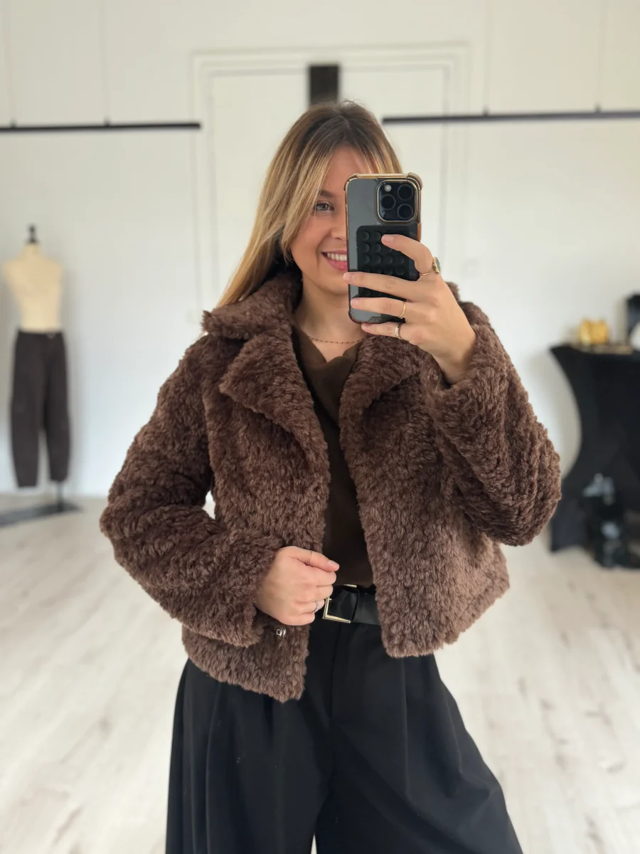 Veste mouton chocolat – Image 5