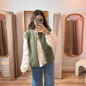 VESTE SANS MANCHE KAKI