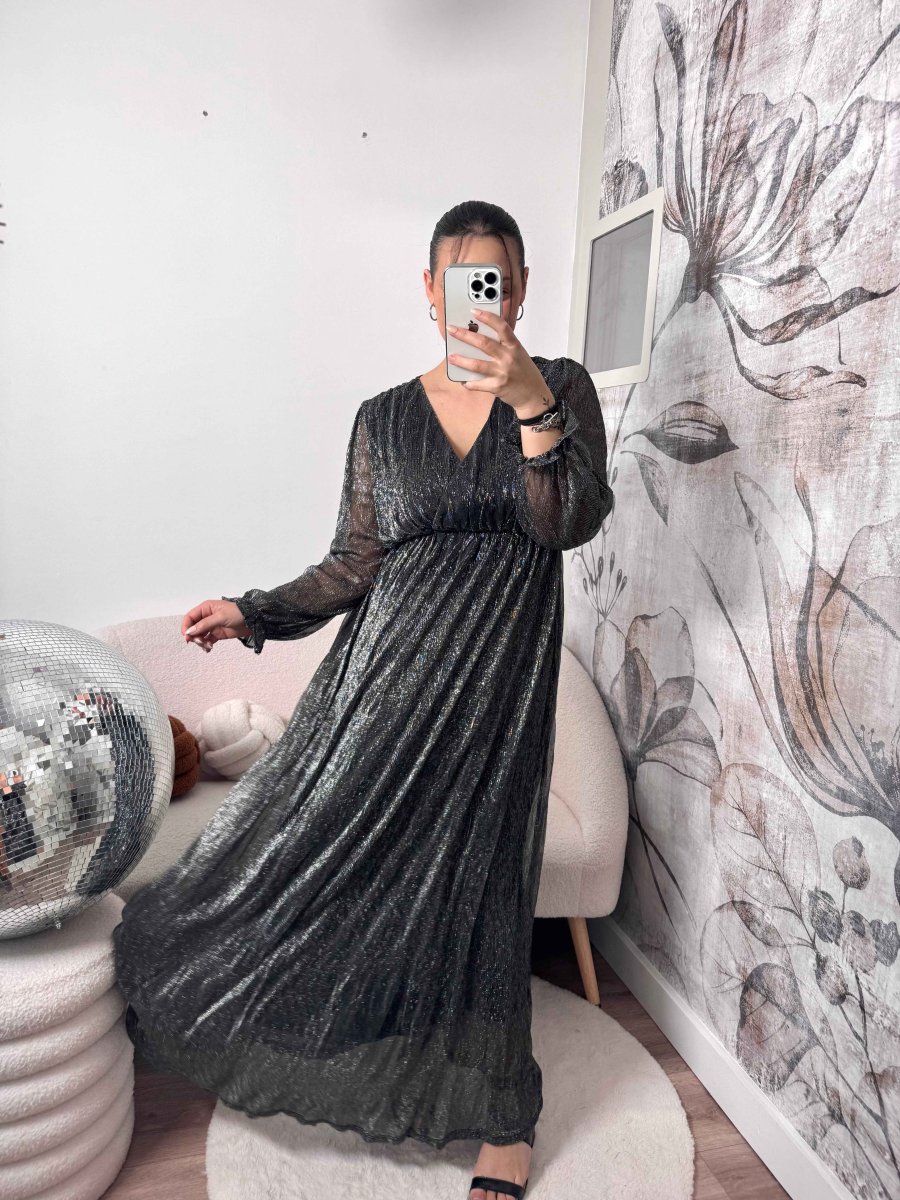 ROBE LONGUE IRISÉE ARGENTÉ – Image 4