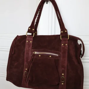 Grand sac MIA en daim bordeaux