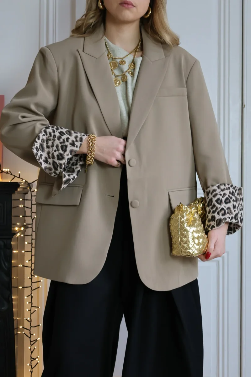 Veste de tailleur à revers léopard – Image 9