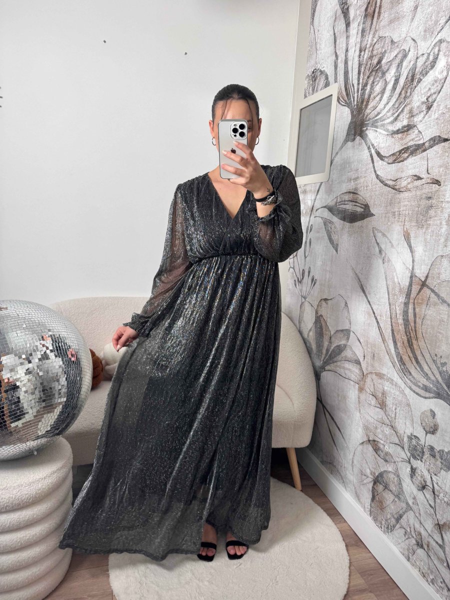 ROBE LONGUE IRISÉE ARGENTÉ – Image 7