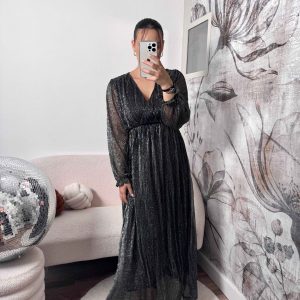 ROBE LONGUE IRISÉE ARGENTÉ