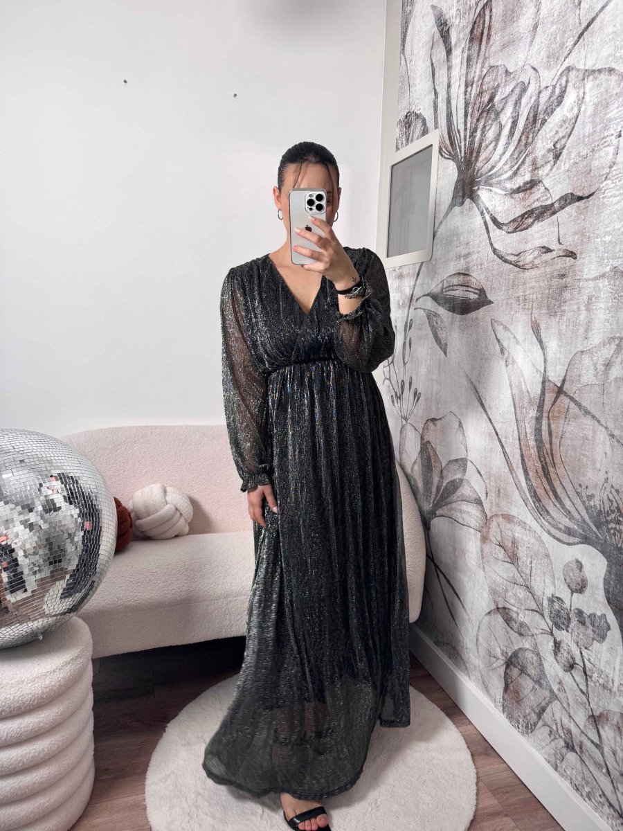 ROBE LONGUE IRISÉE ARGENTÉ – Image 2