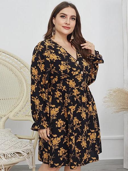 Robe fleurie bohème grande taille – Image 4