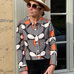 Veste SEVENTIES n°182 orange Hippocampe