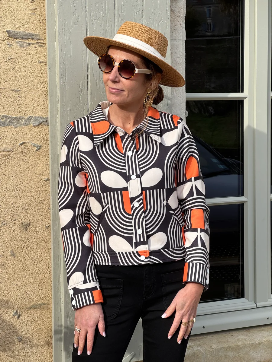 Veste SEVENTIES n°182 orange Hippocampe – Image 2