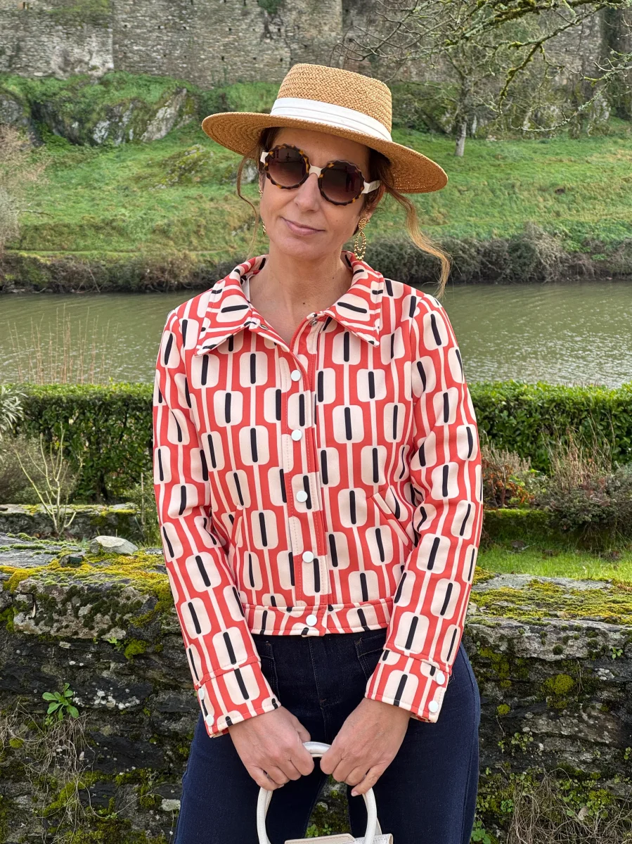 Veste SEVENTIES n°184 orange Hippocampe – Image 3