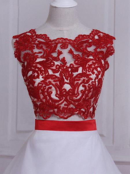 Robe de mariée fleurs rouges – Image 7