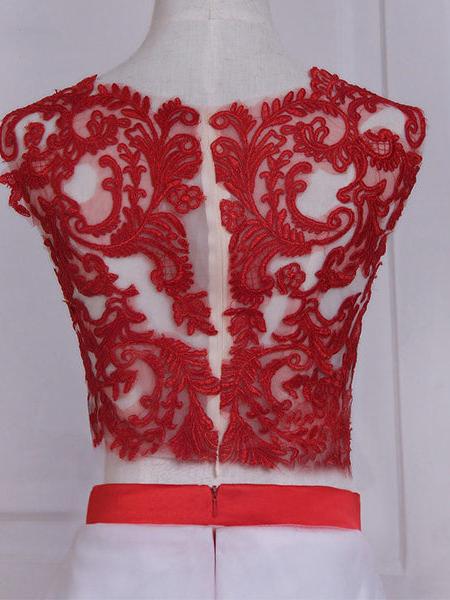 Robe de mariée fleurs rouges – Image 8