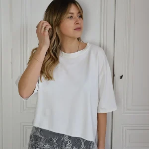 t-shirt détails dentelle