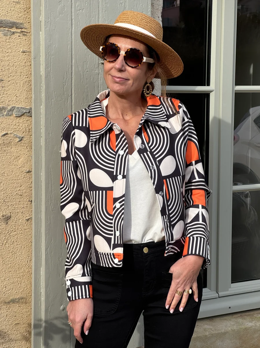 Veste SEVENTIES n°182 orange Hippocampe – Image 4
