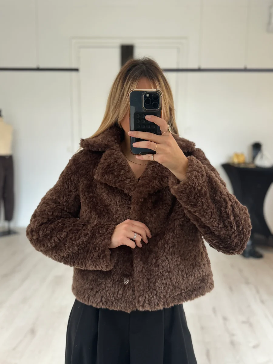 Veste mouton chocolat – Image 3