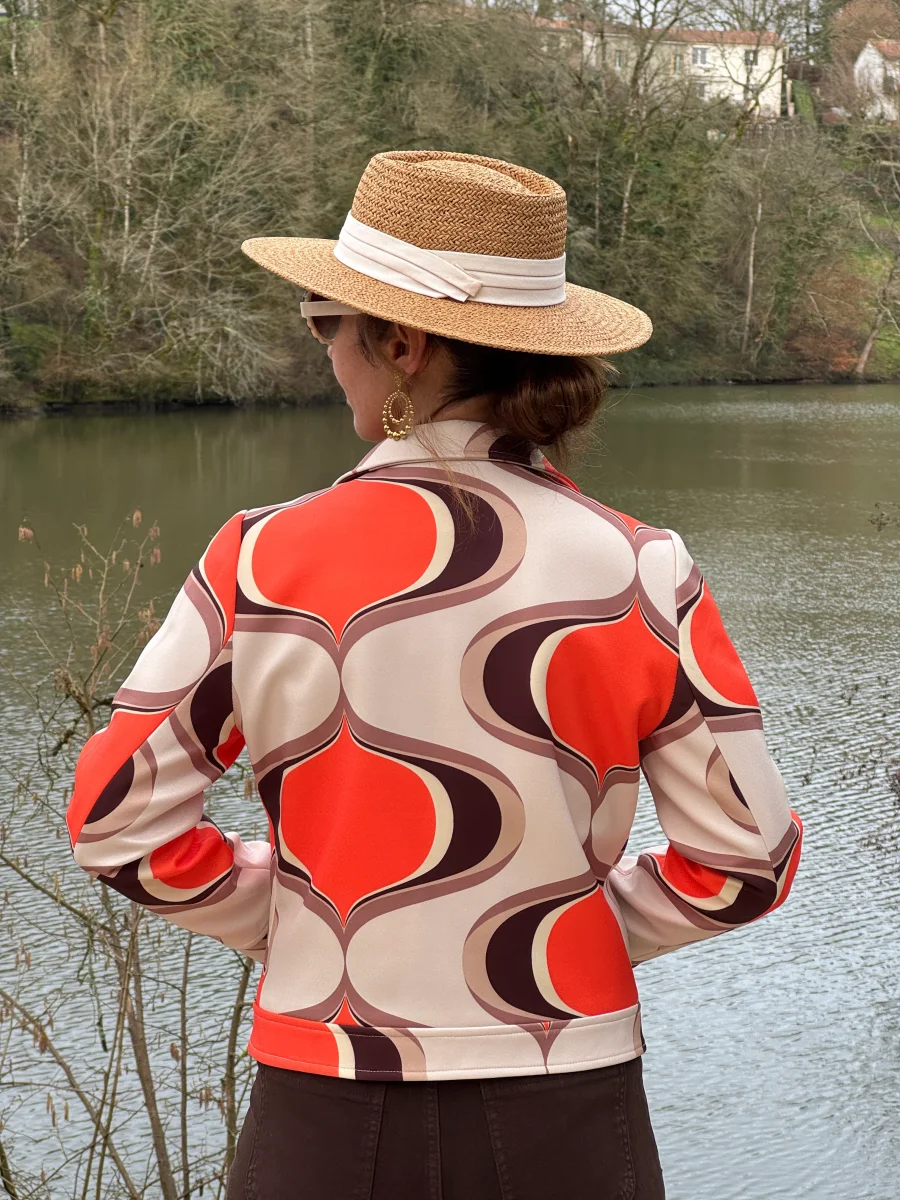Veste SEVENTIES n°183 orange et marron Hippocampe – Image 6