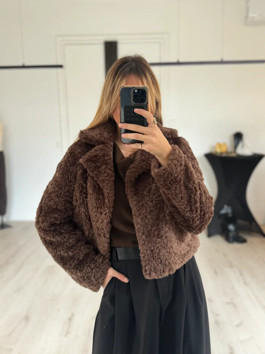 Veste mouton chocolat – Image 4