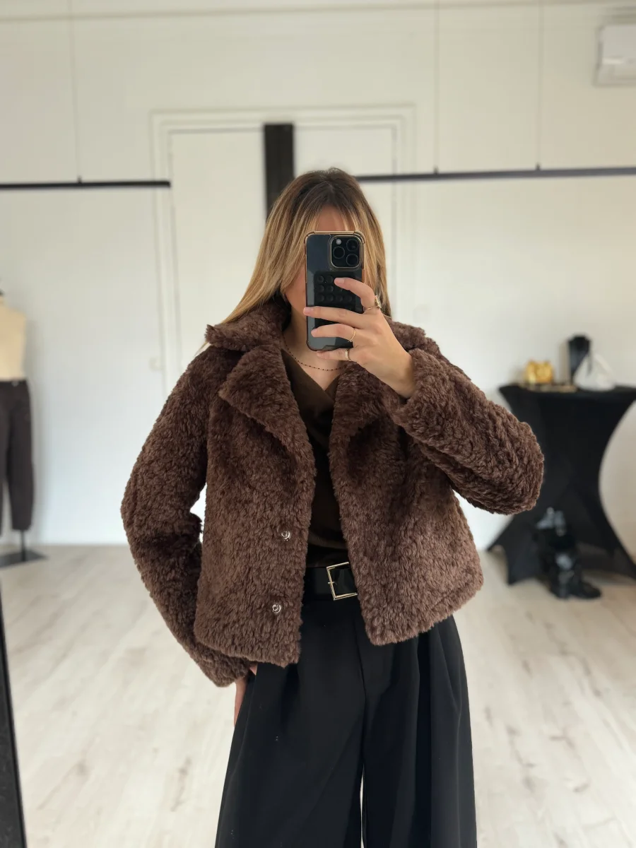 Veste mouton chocolat – Image 2