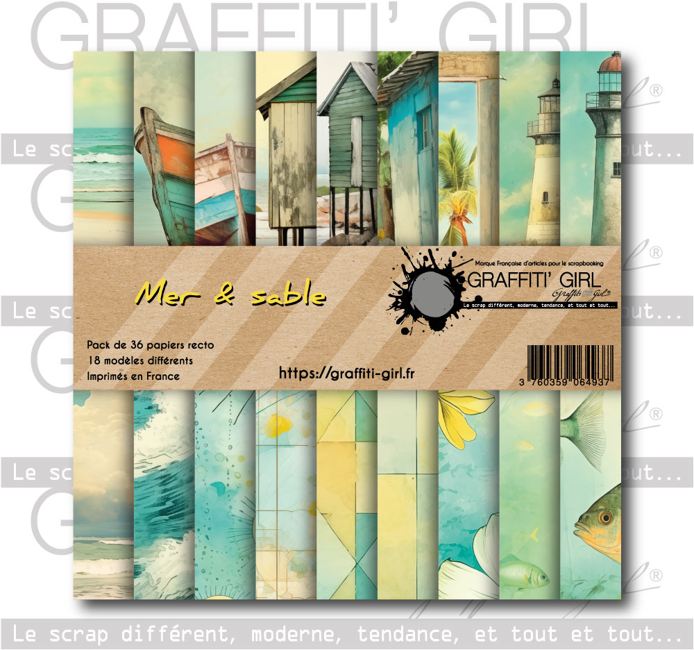 Bloc Papiers 15×15 Mer & sable – Image 2