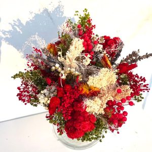 BOUQUET DE FLEURS Séchées BOHEME Rouge