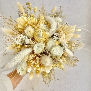 Bouquet Bohème Palm nuances de Bllanc Beige - Accessoire mariage