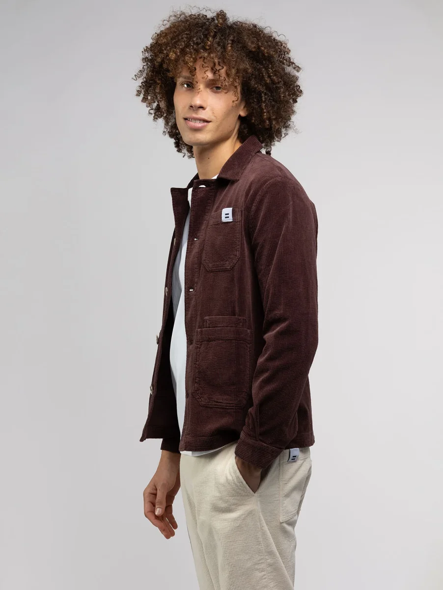 VESTE WORKER CÔTELÉ CHOCOLAT – Image 2