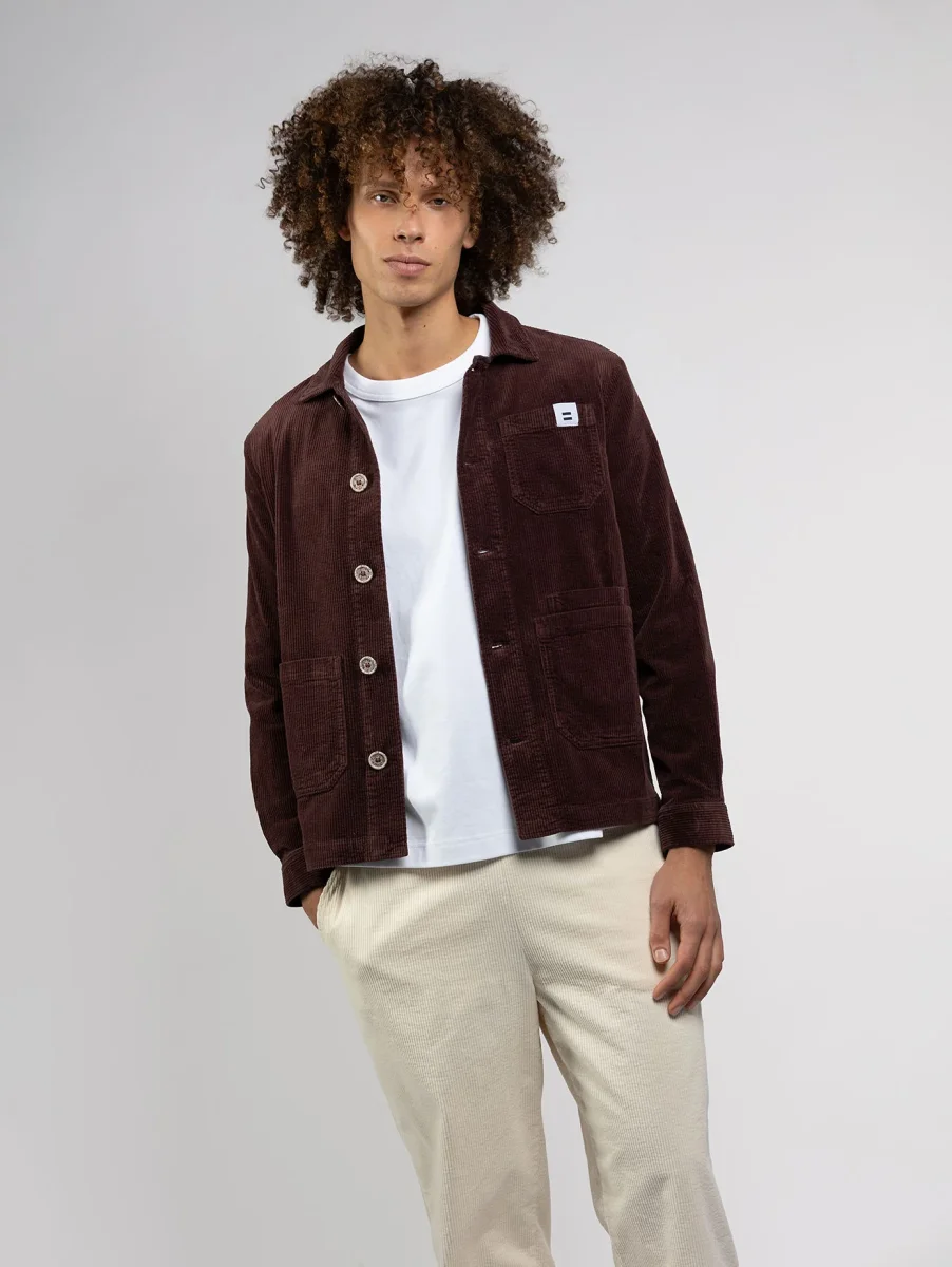 VESTE WORKER CÔTELÉ CHOCOLAT – Image 4