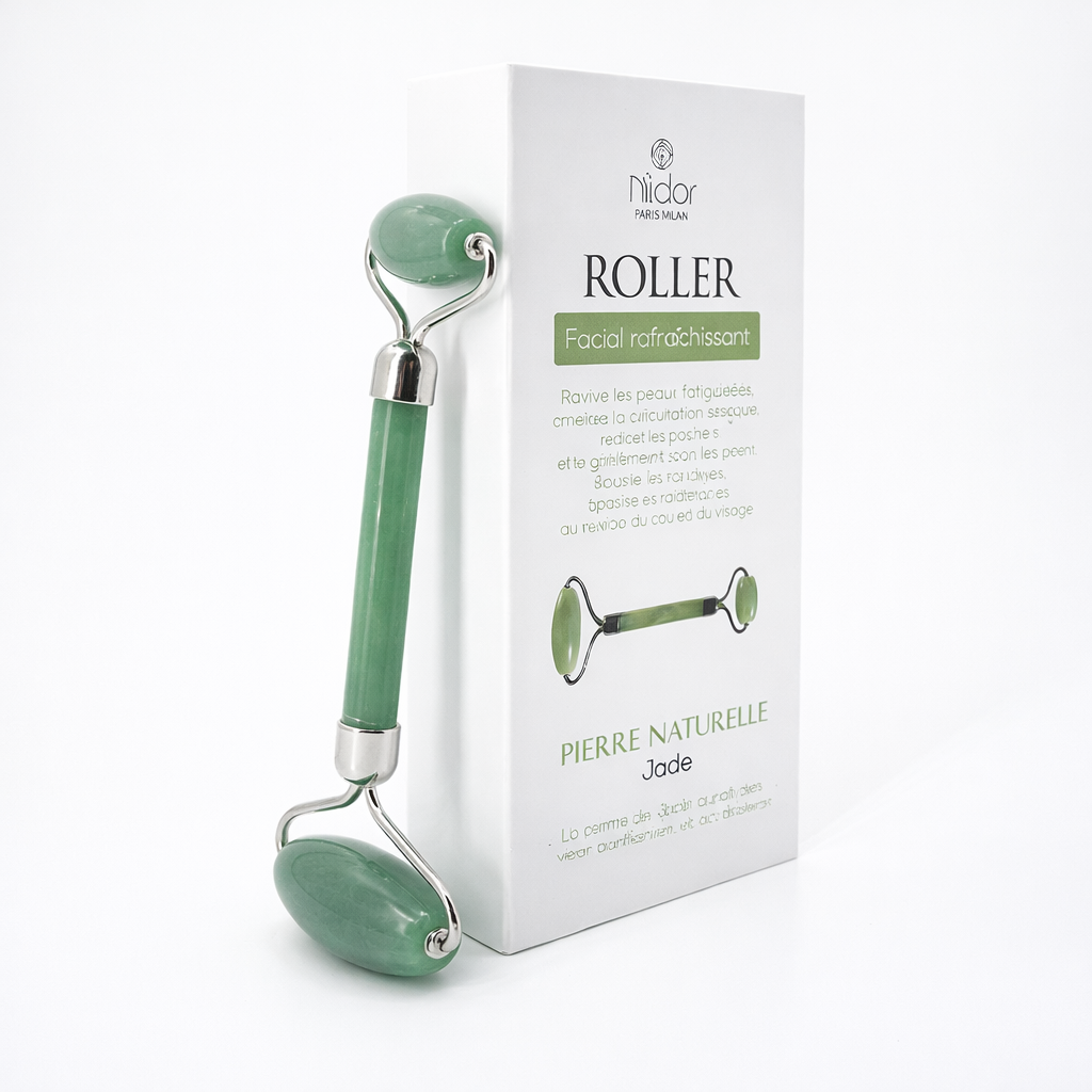 Roller facial en pierre naturelle de jade – Rituel beauté NILDOR – Image 2