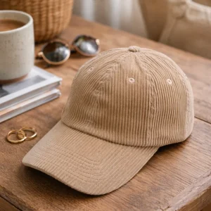 CASQUETTE CÔTELÉ BRUN DORE