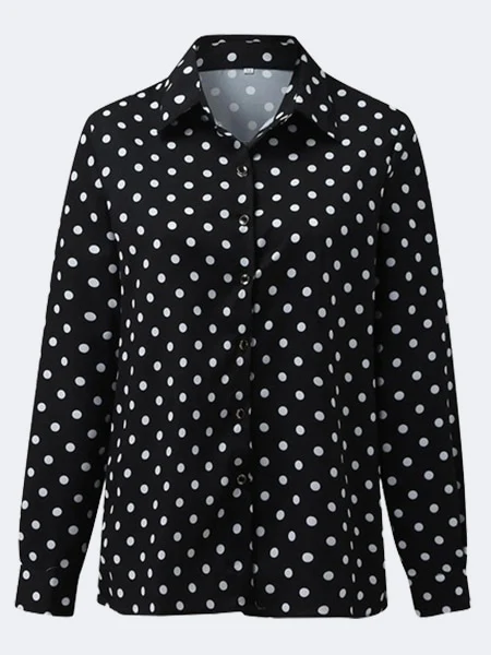 Chemise noire à pois blanc – Image 3