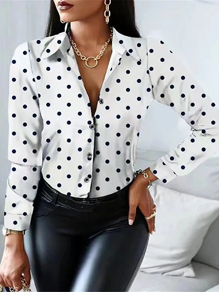 Chemise blanche pois noir – Image 2