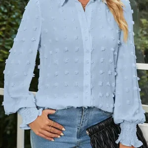 Chemise bleu à pois