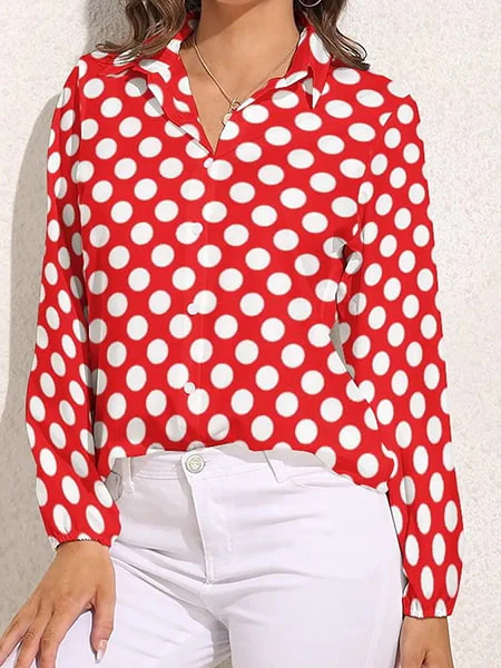 Chemise rouge à pois blanc – Image 2