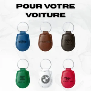Porte-clé voiture personnalisé en simili cuir – Gravure laser