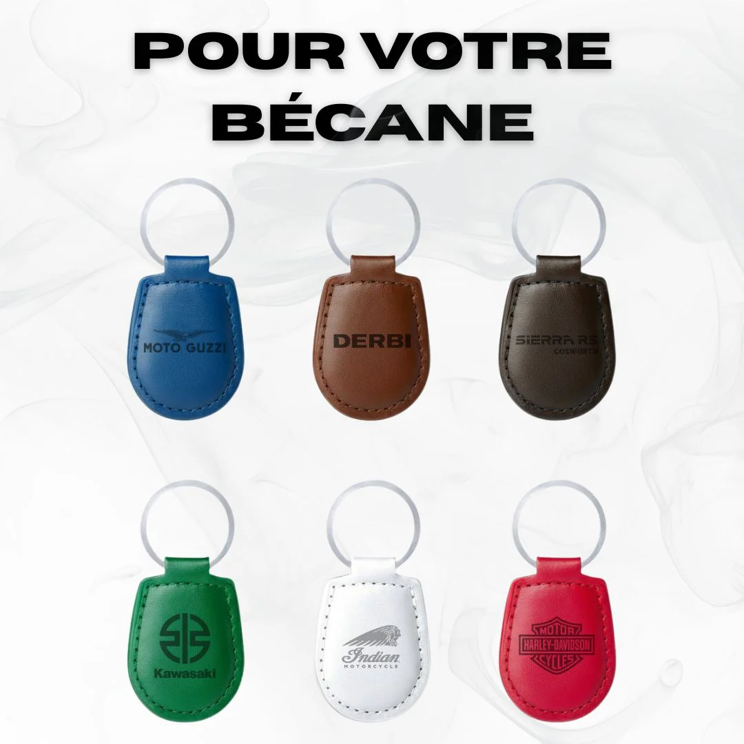Porte-clés personnalisé moto en simili cuir – Gravure laser – Image 2